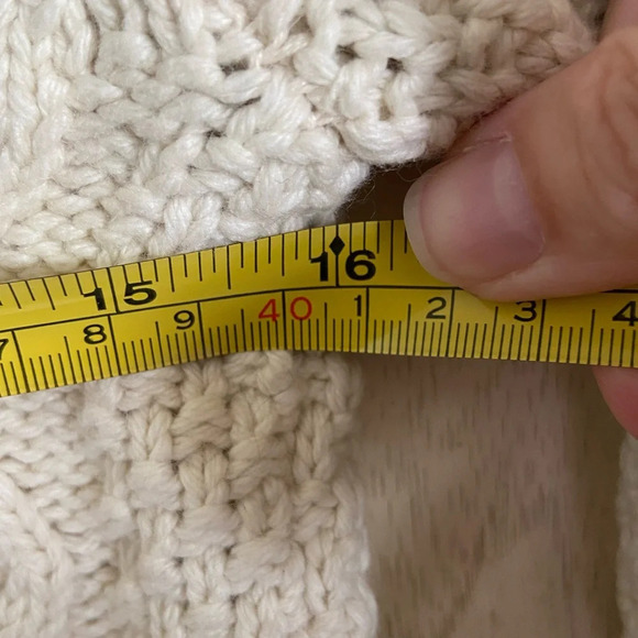 GAP Kids Mockneck Cable Knit Sweater Fisherman Unisex Cream Sz 8 - Picture 8 of 11